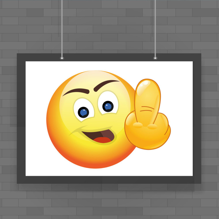 Up Yours Emoji - Rude Posters - Slightly Disturbed - Image 1 of 1