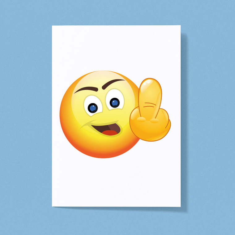 Up Yours Emoji - Rude Greeting Cards - Slightly Disturbed - Image 1 of 1