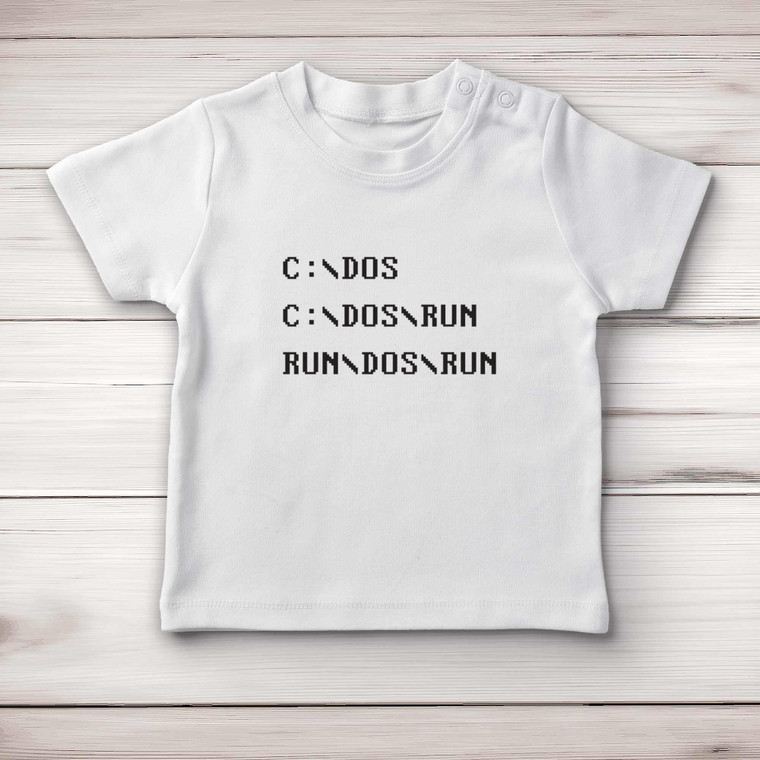C DOS RUN - Geeky Baby T-Shirts - Slightly Disturbed - Image 1 of 4
