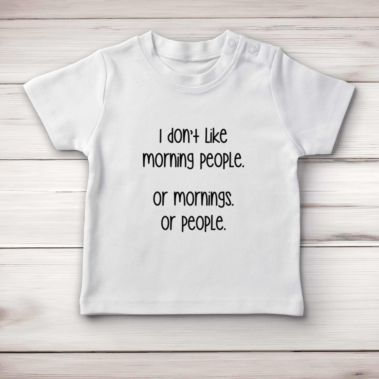 Morning People - Novelty Baby T-Shirts - Slightly Disturbed - Image 1 of 4