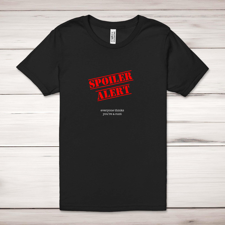 Spoiler Alert - Rude Adult T-Shirts - Slightly Disturbed - Image 1 of 12