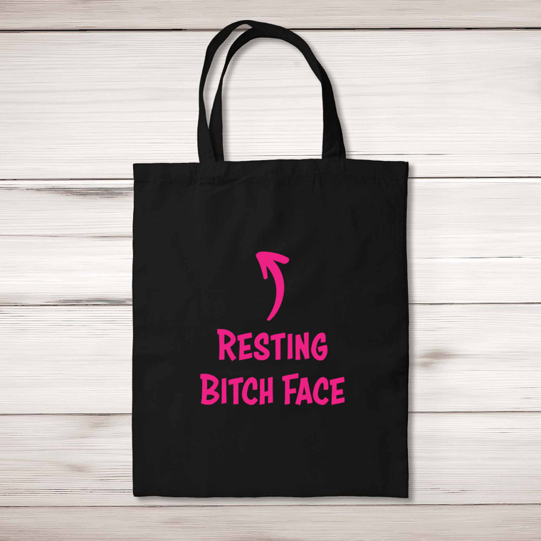 Resting Bitch Face - Rude Tote Bags - Slightly Disturbed - Image 1 of 5