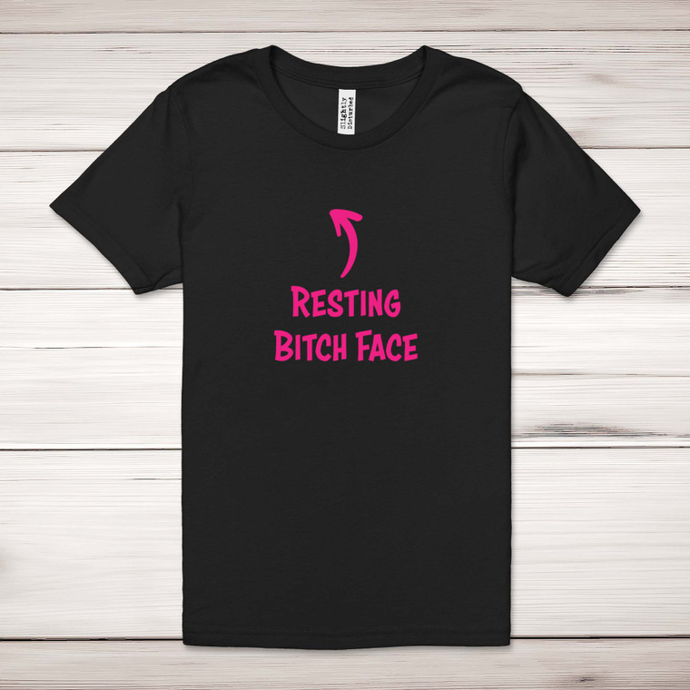 Resting Bitch Face - Rude Adult T-Shirts - Slightly Disturbed - Image 1 of 12
