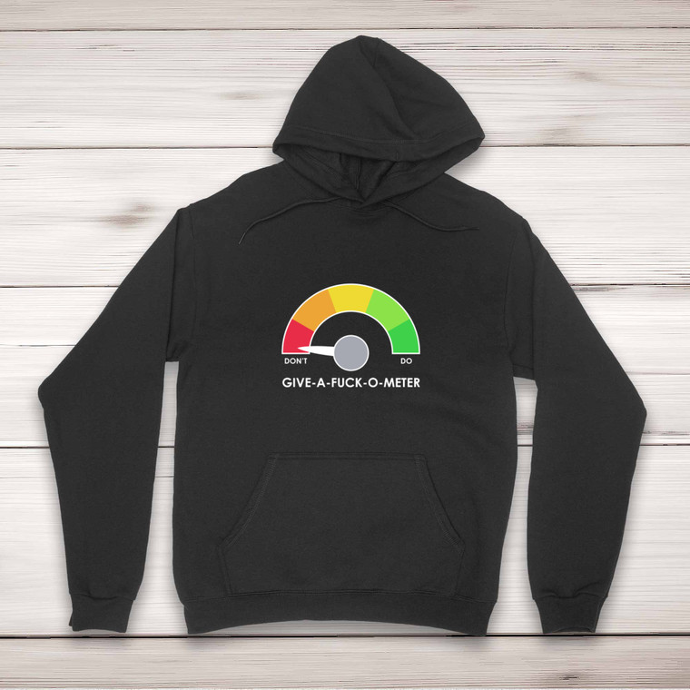 Give A Fuck O Meter - Rude Hoodies - Slightly Disturbed - Image 1 of 2