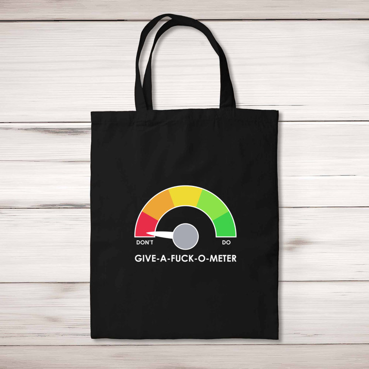 Give A Fuck O Meter - Rude Tote Bags - Slightly Disturbed - Image 1 of 5