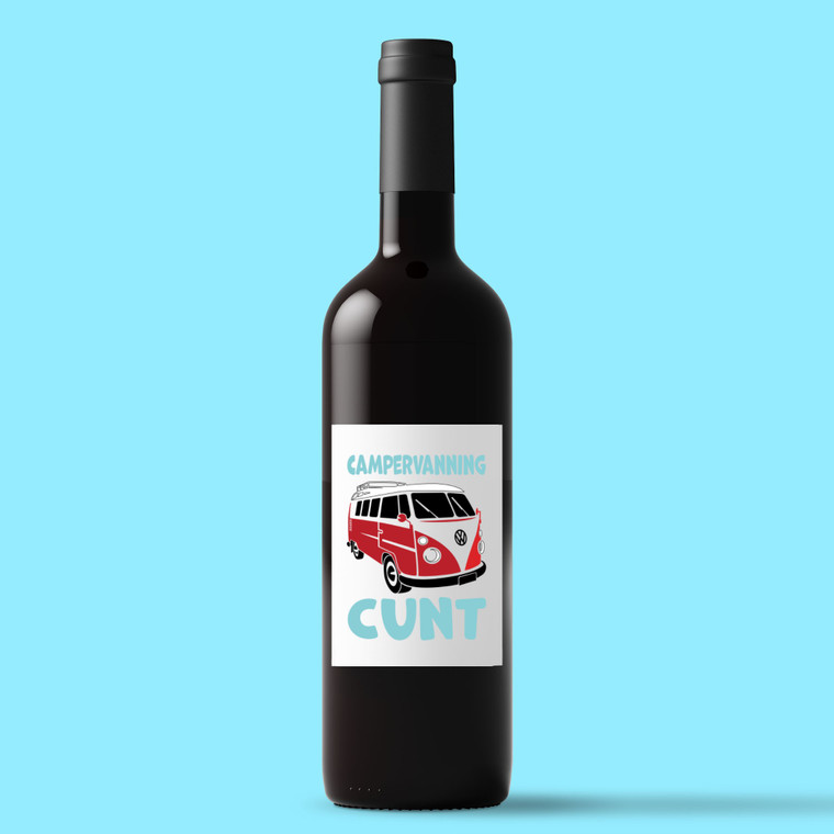 Campervanning Cunt - Rude Wine/Beer Labels - Slightly Disturbed - Image 1 of 1