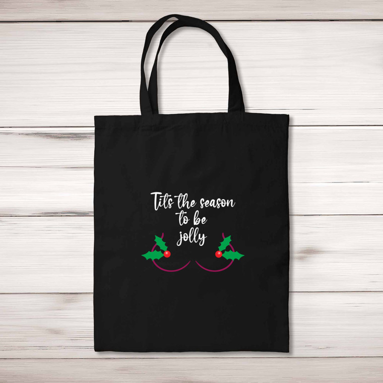 Tits The Season - Rude Tote Bags - Slightly Disturbed - Image 1 of 4