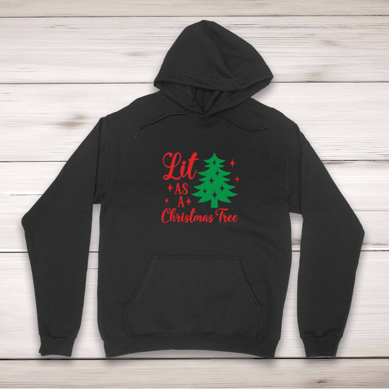 Lit As A Christmas Tree - Novelty Hoodies - Slightly Disturbed - Image 1 of 2