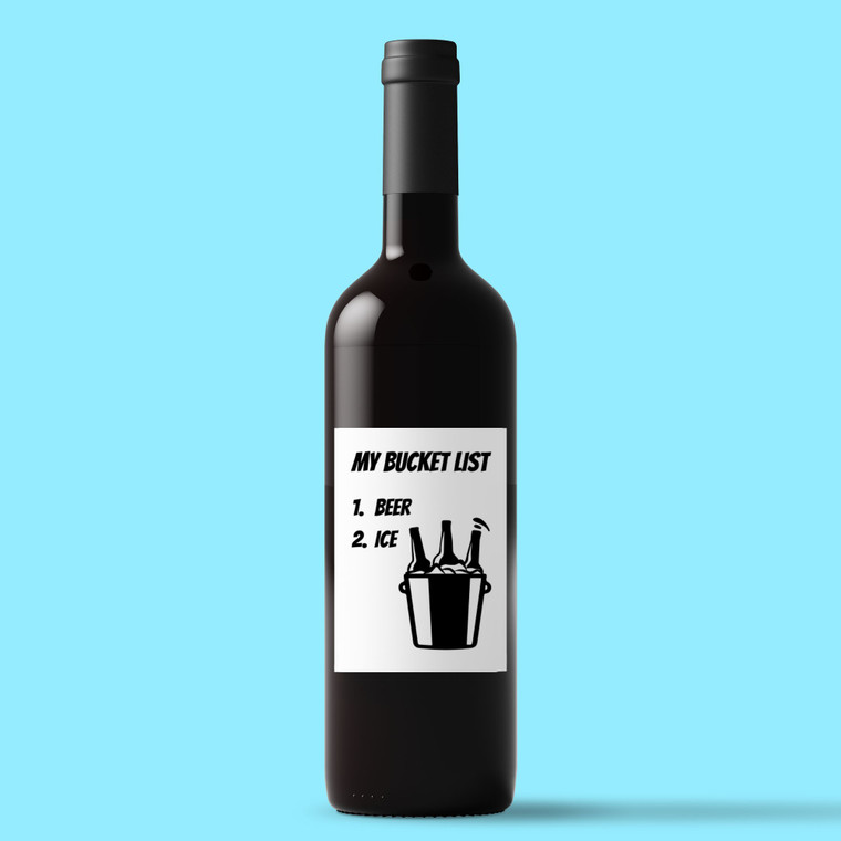 Bucket List - Novelty Wine/Beer Labels - Slightly Disturbed - Image 1 of 1