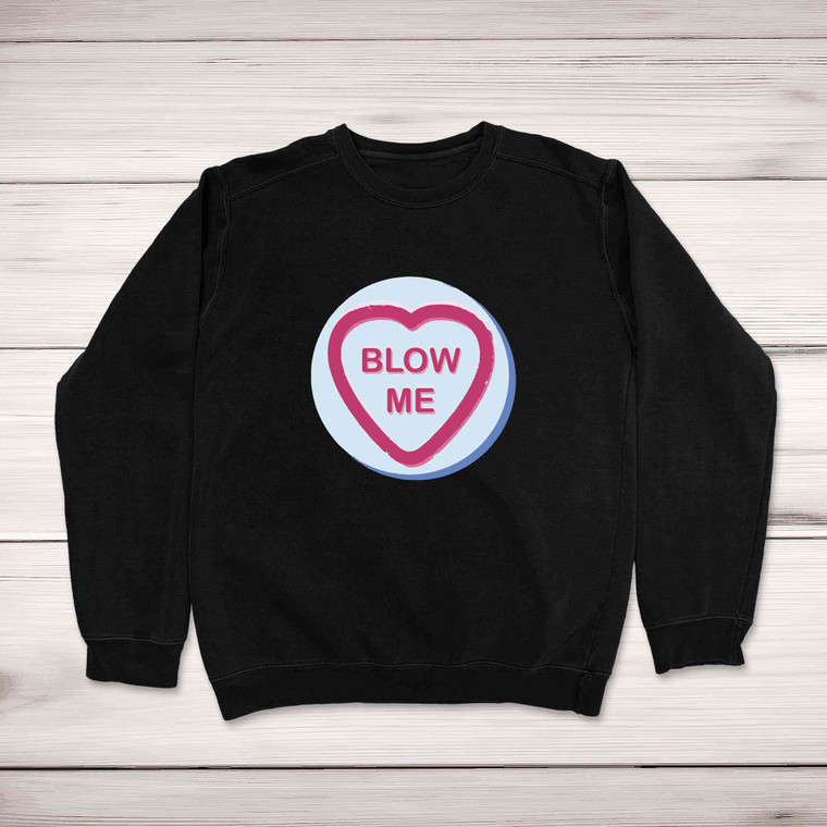 Blow Me Love Heart Sweet Sweatshirt - Black - 1
