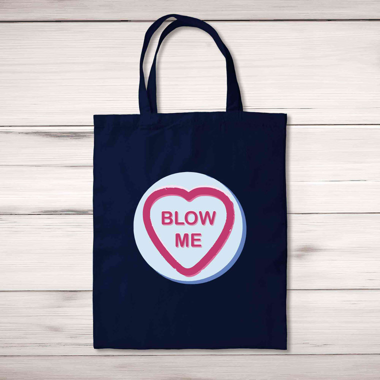 Blow Me Love Heart Sweet Tote Bag - Navy - 3