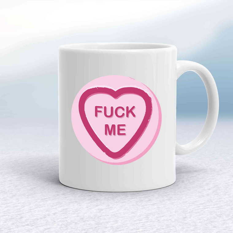 Fuck Me Love Heart Sweet Mug - White - 1