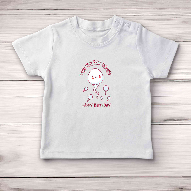 Best Swimmer Baby T-Shirt - White - 1