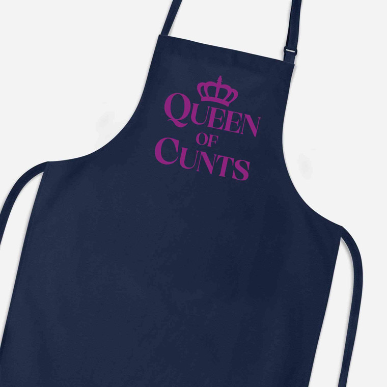 Queen Of Cunts Apron - Navy Blue - 1