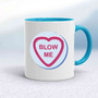 Blow Me Love Heart Sweet Mug - White/Light Blue - 4