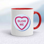 Blow Me Love Heart Sweet Mug - White/Red - 5