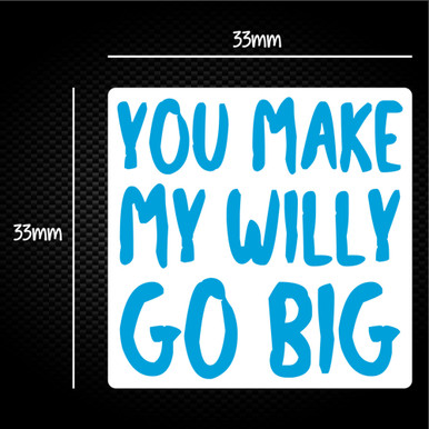 You Make My Willy Go Big Sticker Pack Rude Stickers Slightly Disturbed