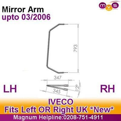 Iveco Eurocargo Short Mirror Arm Assembly Universal Fit 1991-3/2006 ...