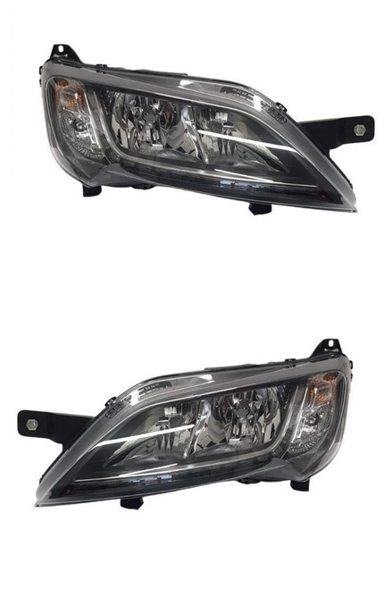 Bailey Motorhome Headlight Headlamp Black With LED DRL Pair Genuine 5/2014>