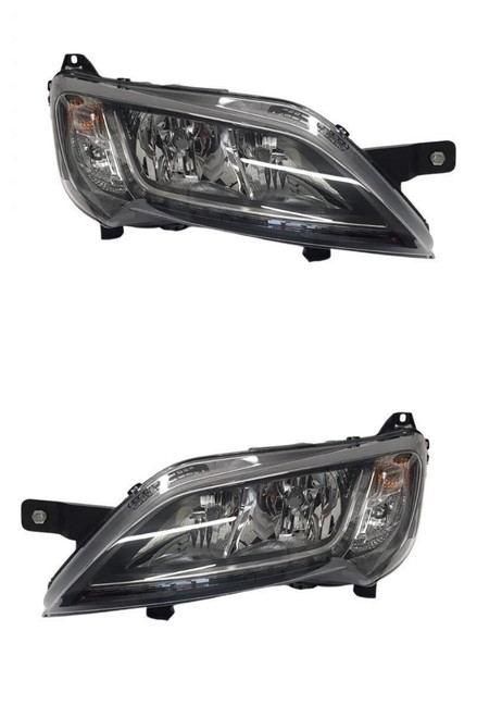Auto Trail Motorhome Headlight Headlamp Black With LED DRL Pair Genuine 5/2014>