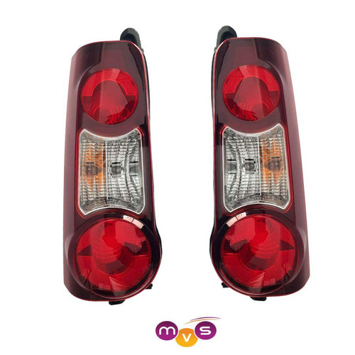 Peugeot Partner Rear Light with Bulb Holder 2 Rear Doors 2008-2019 Pair Genuine