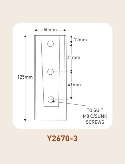 Agricultural Heavy Duty Mirror Arm 3 Bolt Wedge Bracket To Use With 19mm Arm Dia