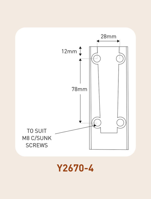 Agricultural Heavy Duty Mirror Arm 4 Bolt Wedge Bracket To Use With 19mm Arm Dia