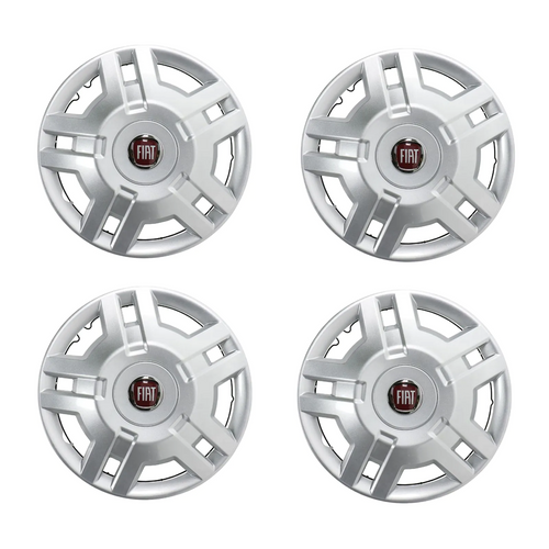 Set of 4 Fiat Ducato 15" Wheel Trim Cap with Red Badge 2006-2014 Genuine
