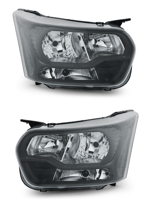 Ford Transit Mk8 Headlight Headlamp Halogen Black Inner Pair 2016 Onwards