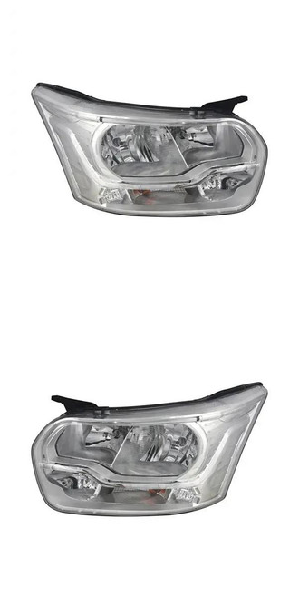 Ford Transit Mk8 Headlight Headlamp Halogen Chrome Inner Pair 2013-2018