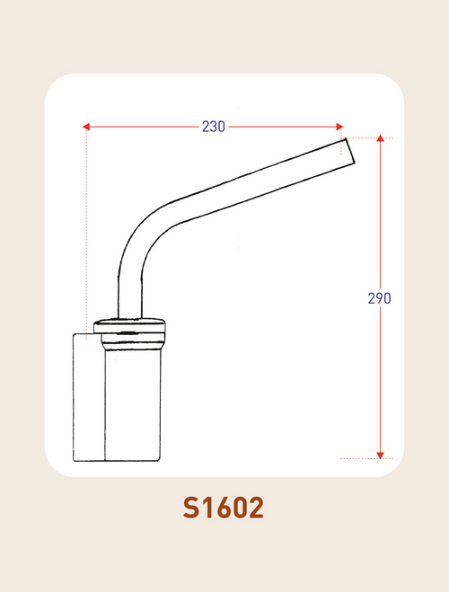 Agricultural, Construction Mirror Arm 230 x 290mm, Arm Dia 19mm Ashtree S1602