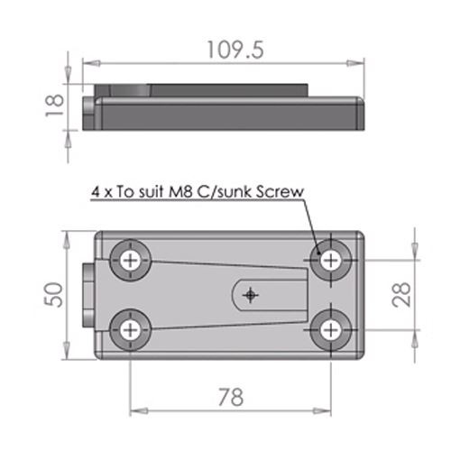 Bus Coach Mirror Arm Wedge Bracket Length 109.5mm Width 50mm Arm Diameter 18mm