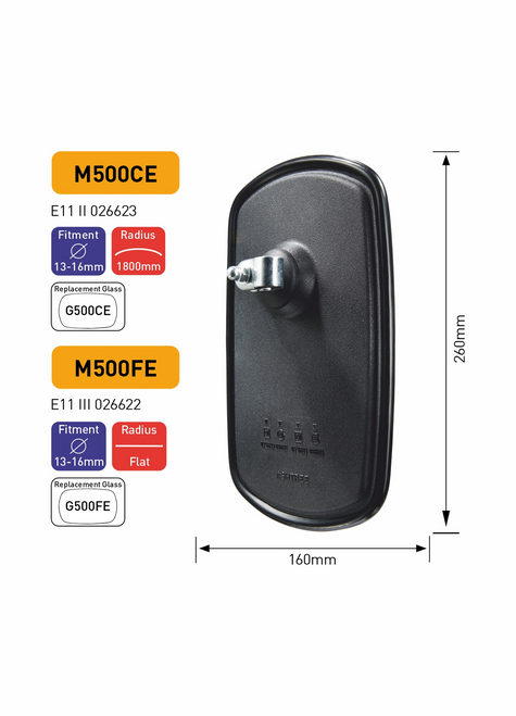 Main Mirror Replacement Glass 253 x 153mm - G500CE 03*6623