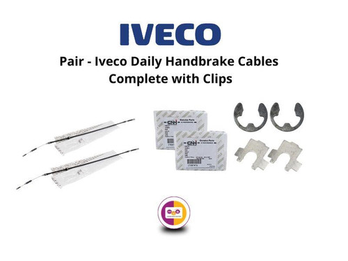 Genuine Iveco Daily Handbrake Cable 35C T/R/W With Clips Pair 2006 ON 5803037977