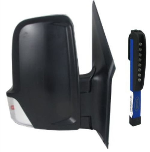 Mercedes Merc Sprinter Door Wing Mirror Manual O/S Right 2006-2019 with Free Torch