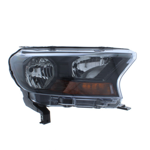 Ford Ranger Headlight Lamp Amber Ind Non-Projector Black O/S Right 2015-2019