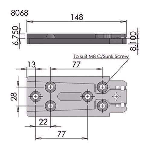 Adria A Class Motorhome Mirror Arm Wedge Bracket Length 148mm 