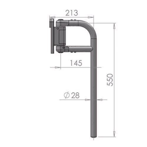 Burstner A Class Mirror Arm  Heated Length 550 x Throw 213 x Arm Dia 28mm