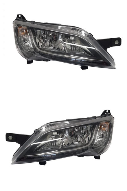 Ace Motorhome Headlight Headlamp Black With LED DRL Pair 5/14>
