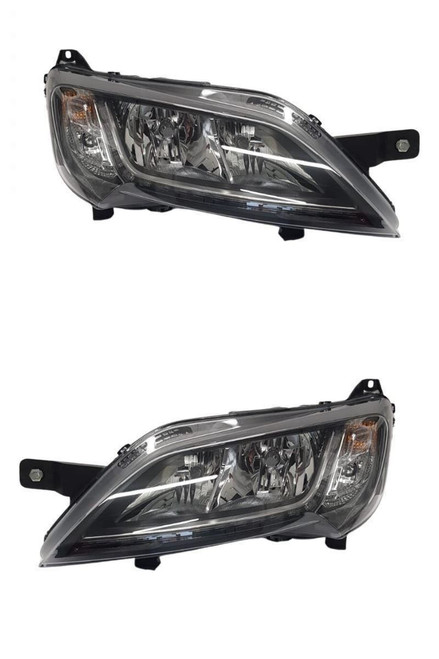 Auto Cruise Motorhome Headlight Headlamp Black With LED DRL Pair 5/14>