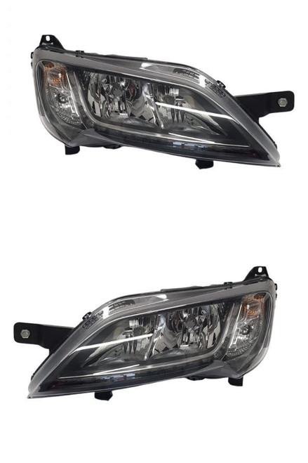 Auto Cruise Motorhome Headlight Headlamp Black With LED DRL Pair 5/14>