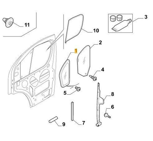 Fiat Ducato Front Left Door Quarter Light Window 2006 Onwards 1363018080 Genuine