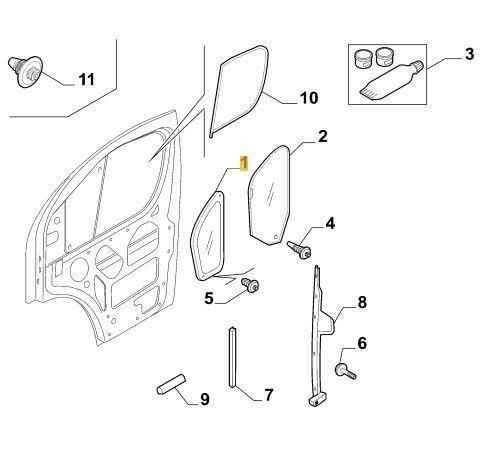 Boxer Ducato Relay Front Right Door Quarter Light Window 2006> 52224704 Genuine