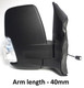 Ford Transit Mk8 Short Arm Mirror Elec Heated 5w Amber Ind O/S Right 2013-2018