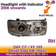 Daf XF105 Xenon Headlight Lamp With Indicator Manual (LHD) N/S Right 2008 Onward