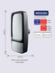 Motorhome Rear View Twin Mirror Elec 12v Heated Fits 40 x 21cm- 16-28 Arm Dia
