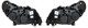 Pilote Motorhome Headlight Headlamp 3 Pod Purple Plug Type Pair 2011-2014