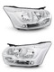 Ford Transit Mk8 Headlight Headlamp Halogen Chrome LED DRL Pair 2013 Onwards