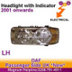 Daf CF LF XF Headlight Lamp With Indicator Electric Levelling N/S Left 2001>