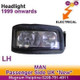 Man TGL TGM Headlight Headlamp Manual Levelling Passenger N/S Left 2005 Onwards